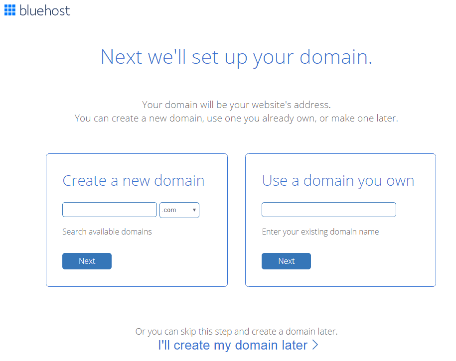 bluehost domain price