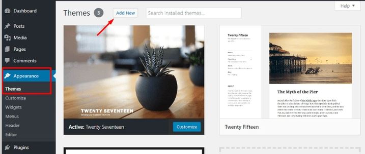 how to install wordpress themes