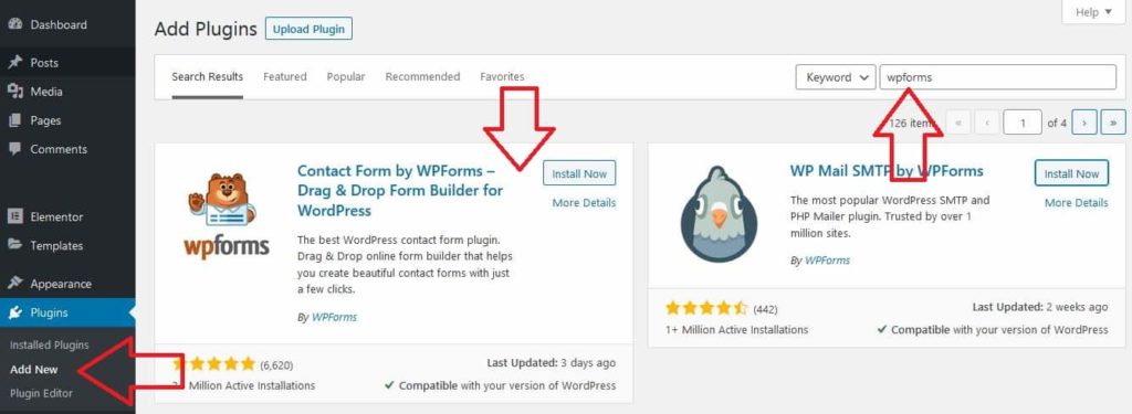 Wordpress Plugins Section