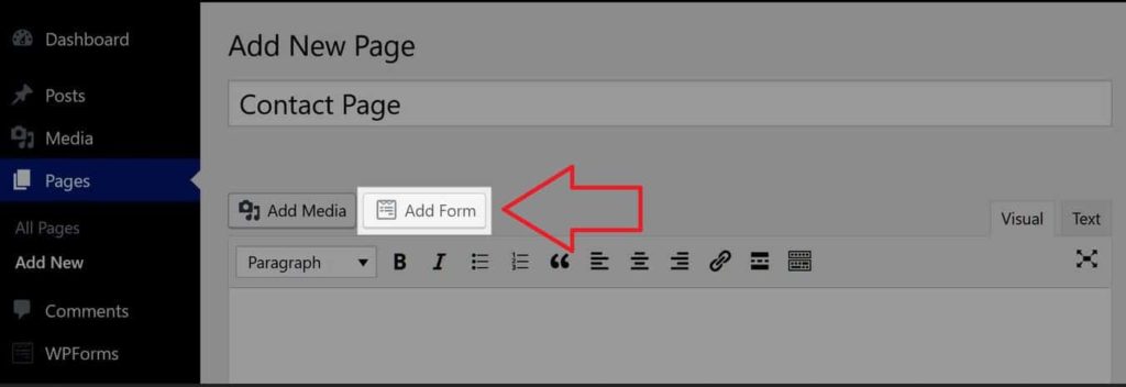 wpforms contact page