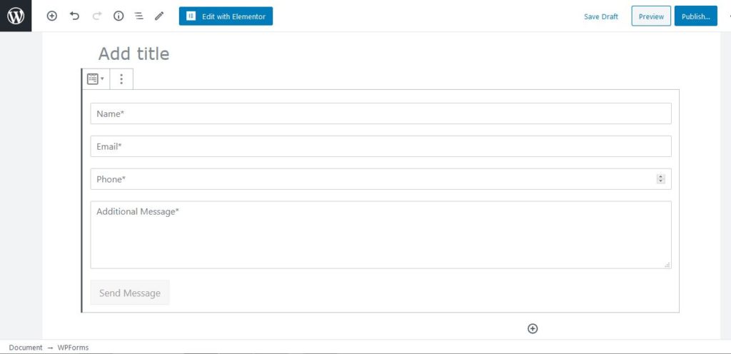 wpforms publish contact form