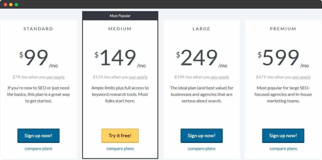 moz pricing